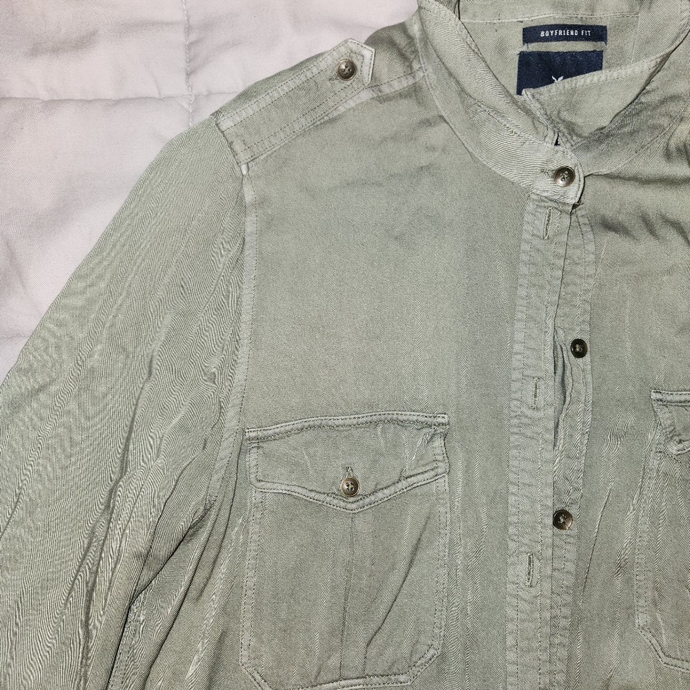 Safari Green Boyfriend Shirt